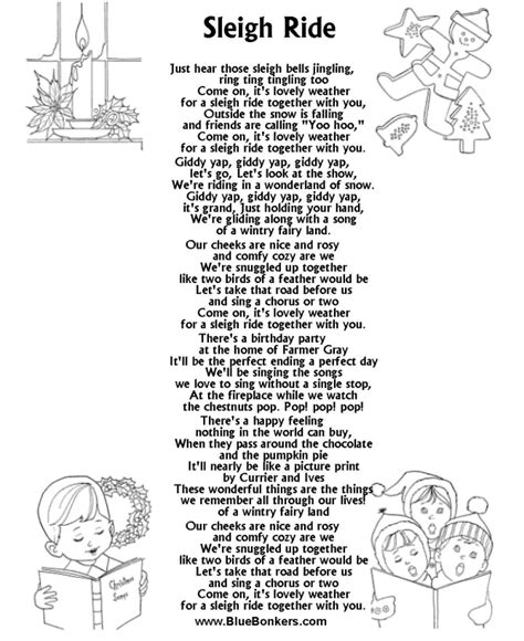 Sleigh Ride Lyrics Printable