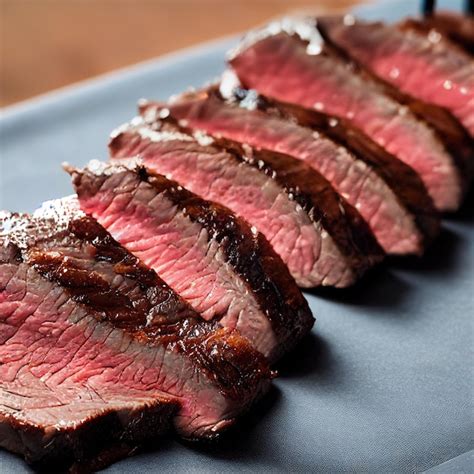 Sliced medium-rare steak