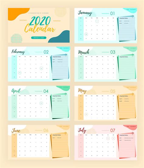 Slides Calendar Template