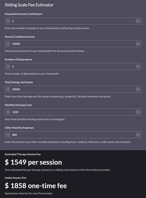 Calculate Your Healthcare Costs with Ease: Sliding Scale Fee Calculator