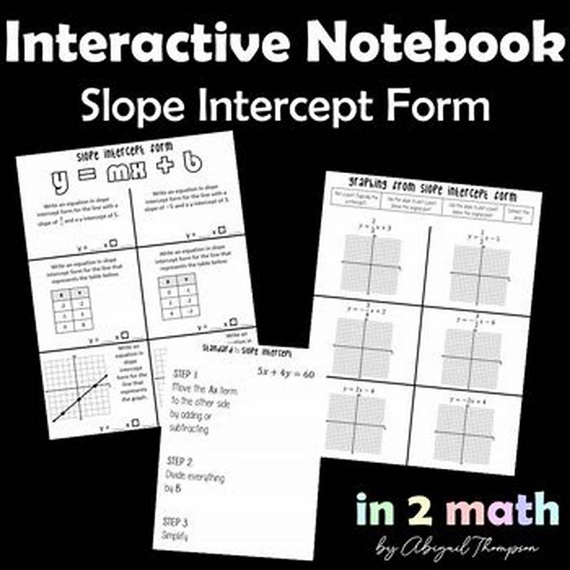 Slope Intercept Form Interactive Notebook