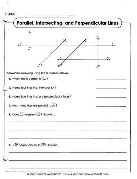Slopes Of Parallel And Perpendicular Lines Worksheet