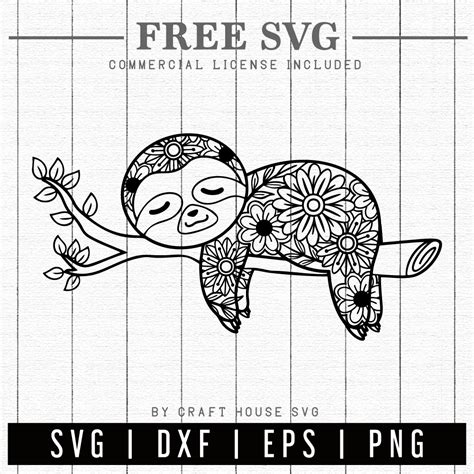 Download Sloth Mandala SVG Free Files