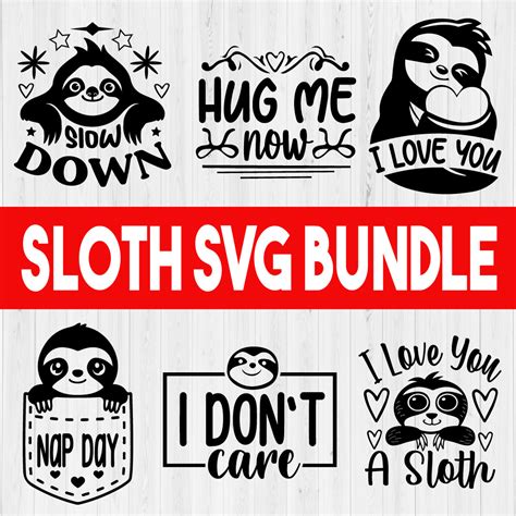 Download Sloth Quote Bundle Svg Commercial Use