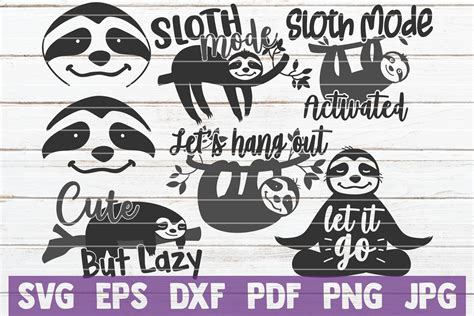 Download Sloth Quote Bundle Svg Commercial Use Free PSD Mockups
