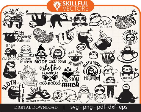 Download Sloth Quote Bundle Svg Creativefabrica For Crafts