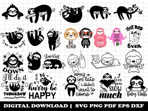 Download Sloth Quote Bundle Svg Cut Images