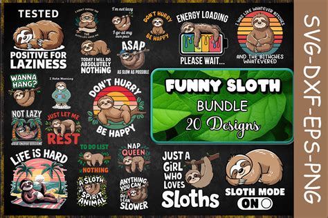 Download Sloth Quote Bundle Svg Files For Crafts