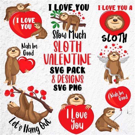 Adorable Sloth Valentine Svg: Spread Love with Lazy Cuteness!