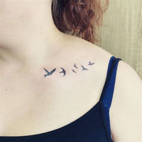 My new tattoo of six small birds Tattoo shoulder women