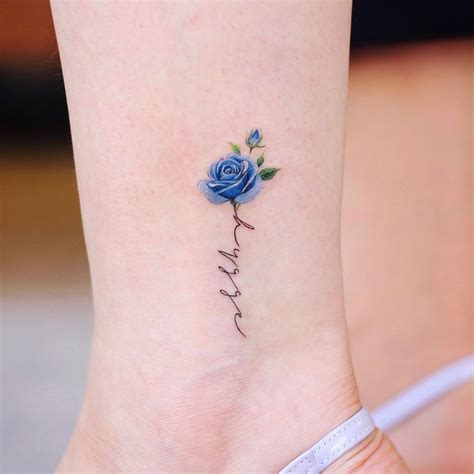 Small Delft Blue flower tattoo Temporary Tattoos by