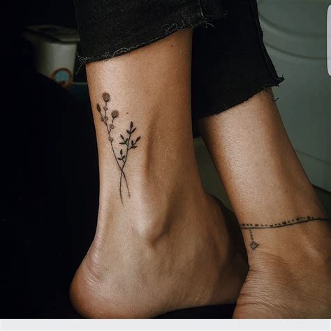 minimal tattoo nature small tattoo foot tat