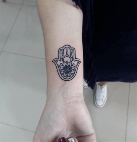 Small hamsa hand tattoo Phalange tattoos Pinterest