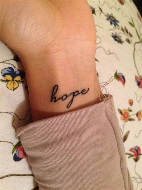 Meaningful word wrist tattoo Hope tattoo, Wrist tattoos