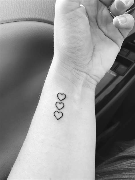 Small 3 Heart Tattoo