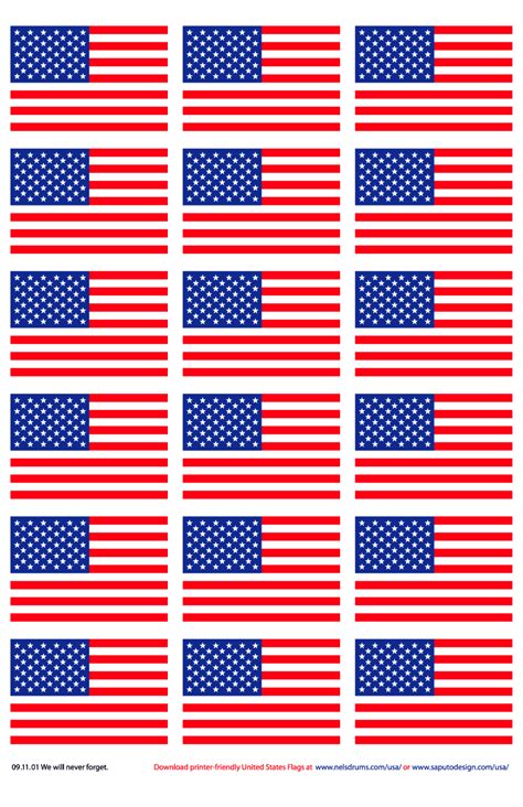 Small American Flags Printable