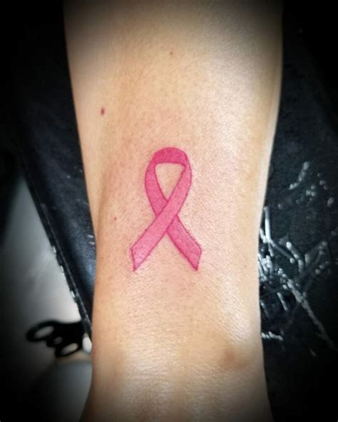 Small Breast Cancer Ribbon Tattoo