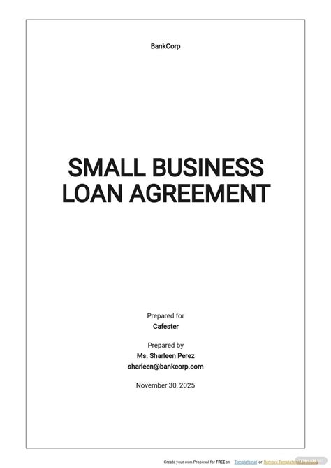 Small Business Loan Agreement Template