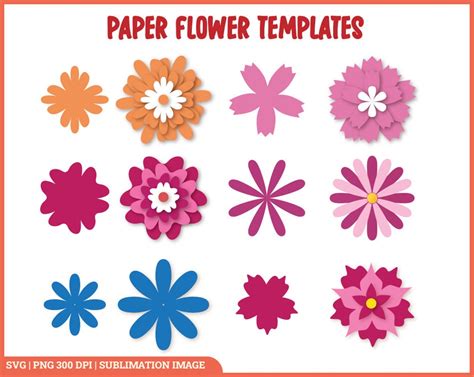 Download Small Paper Flower Template Cameo