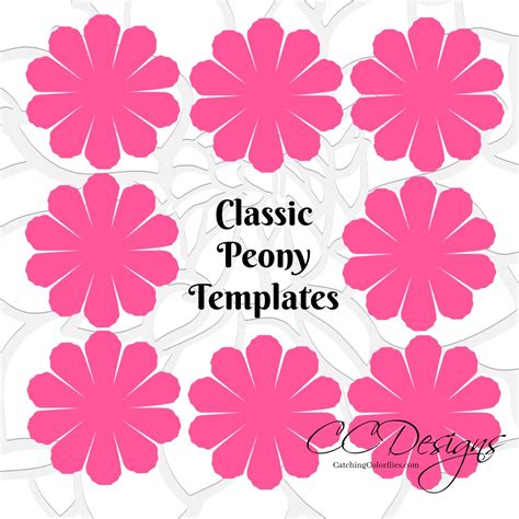 Download Small Peony Paper Flower Template Cut Files