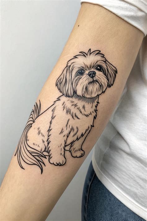 Image result for minimal shih tzu tattoos Dog tattoos, Small dog