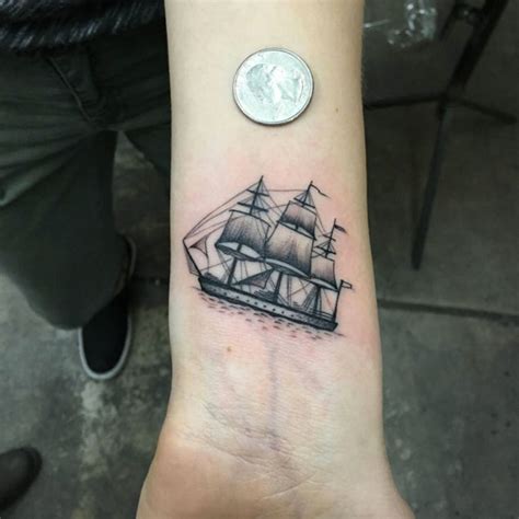 ME small ship Traditional tattoo, Tattoos, Ship tattoo