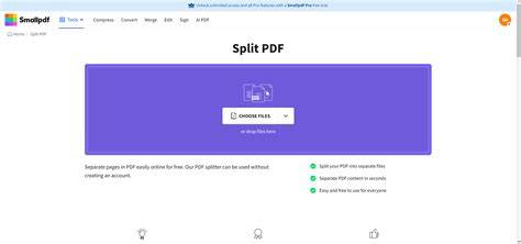 Smallpdf Online Tool Split PDF Feature