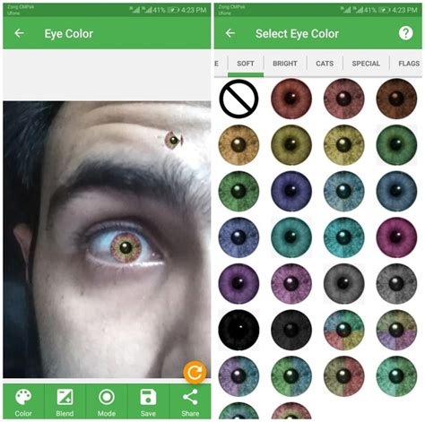 Smartphone Apps for Instant Eye Color Change