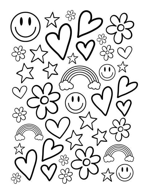 Smiley Preppy Coloring Pages