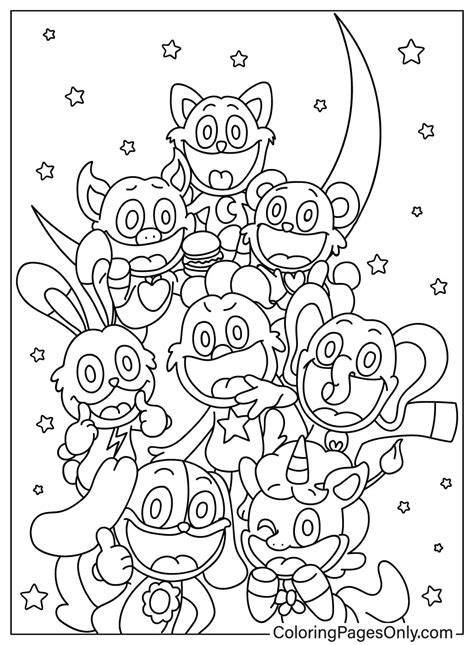 Smiling Critters Coloring Page