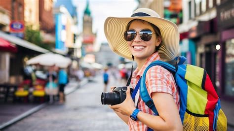 Smiling Tourist Image