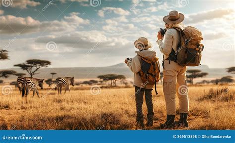 Smiling Tourists Savannah