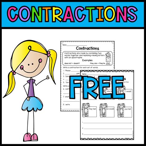 Smiling and Shining in Second Grade: Contractions Worksheet