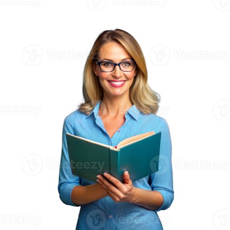 Smiling woman holding a book