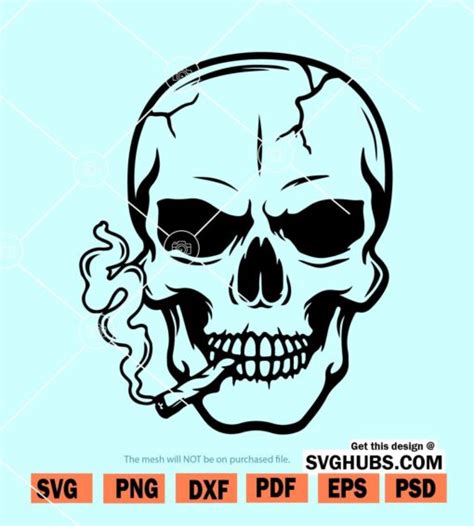 Download Smoking Skull SVG File - SVG Design Creativefabrica Free PSD Mockups