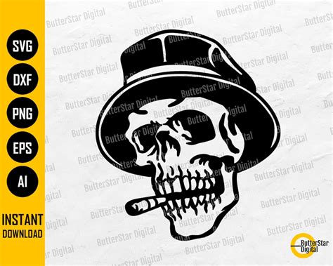 Download Smoking Skull SVG File - SVG Design for Cricut Machine