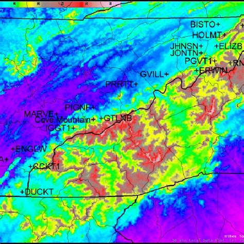 Smoky Mountain Elevation Map