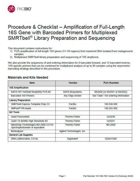 Smrtbell Express Template Prep Kit 4.0 Pacbio