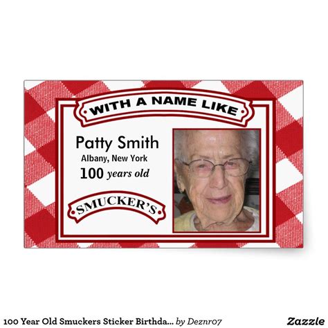 Smuckers 100 Birthday Label Template
