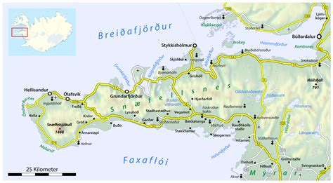 Snaefellsnes Peninsula Map
