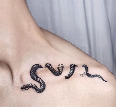 Snake Collarbone Tattoo