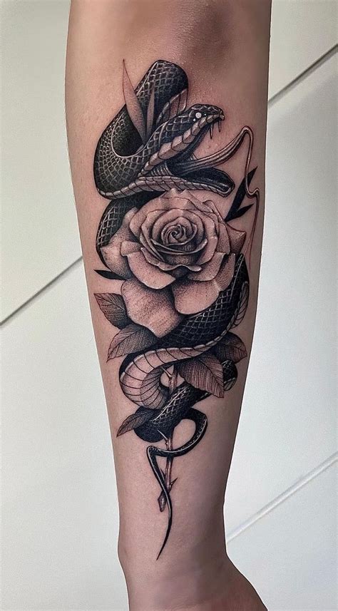Snake Flower Tattoo