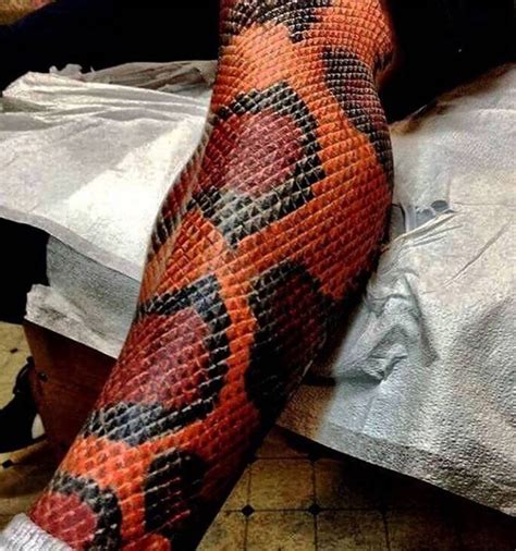 Scary Snake Tattoose On The Leg 61 Wonderful Snake