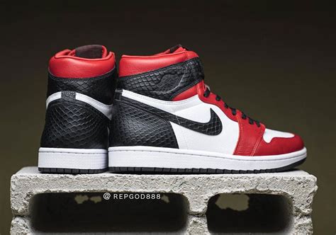 Unleash Your Bold Style with Exotic Snake Skin Coated Air Jordan 1 Sneakers
