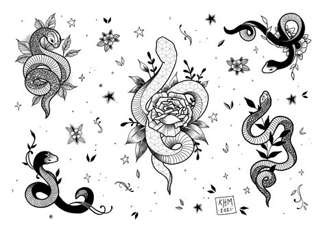 Snake Tattoo Flash