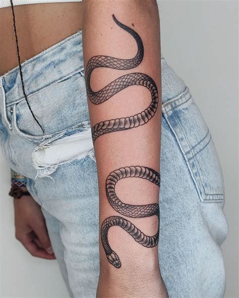 Snake Tattoos Wrapped Around Arm