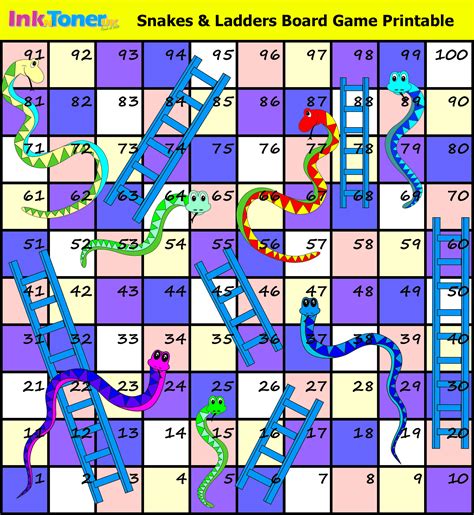 Snakes And Ladders Game Printable