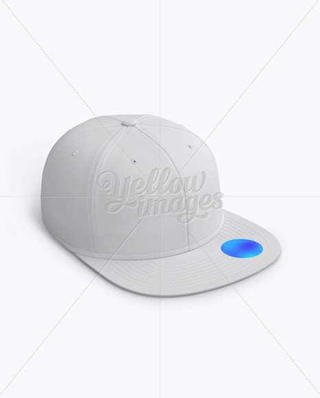 Snapback Cap with Sticker Mockup Right Half Side View