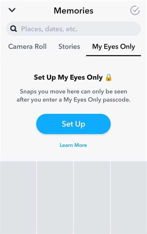 Snapchat My Eyes Only Setup