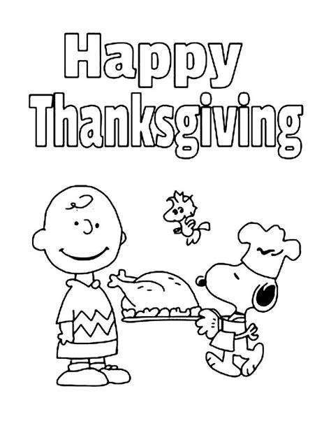 Snoopy Happy Thanksgiving Coloring Pages
